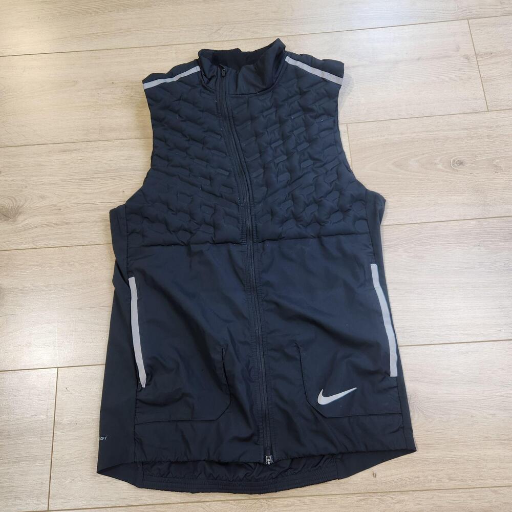 Nike AeroLoft Running Vest Mens Small Black Insulated Reflective BV4862-010
